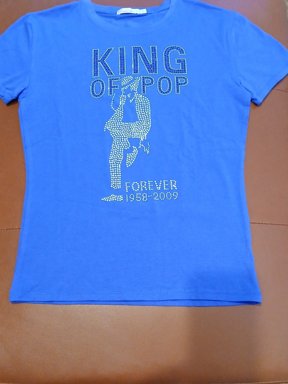 RIFLESSI "King of Pop" Ladies T-shirt Size: Large